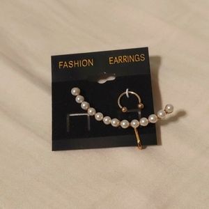 Pearl Ear Cuff and Nose Ring